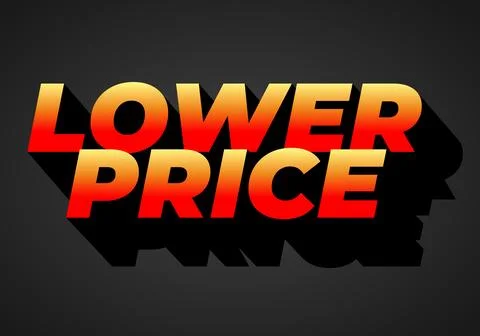 Lower price. Text effect with modern colors and 3D font look Stock Illustration