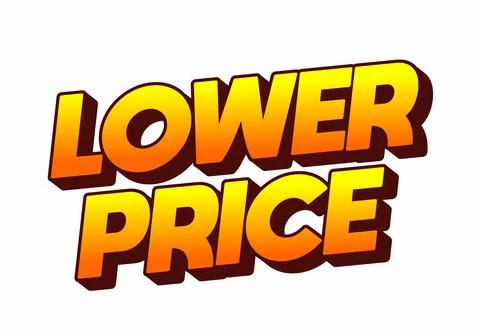Lower price. Text effect with modern colors and 3D font look Stock Illustration