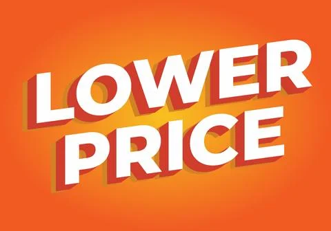 Lower price. Text effect with modern colors and 3D font look 库存插图