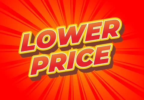 Lower price. Text effect with modern colors and 3D font look 库存插图