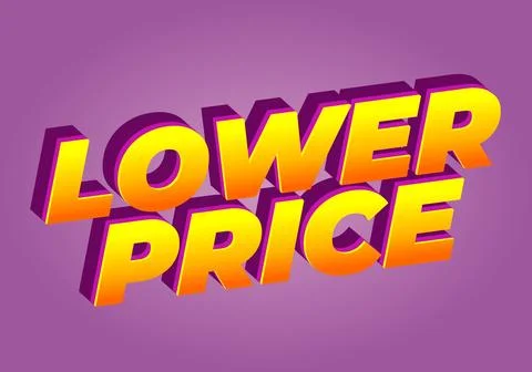 Lower price. Text effect with modern colors and 3D font look 库存插图