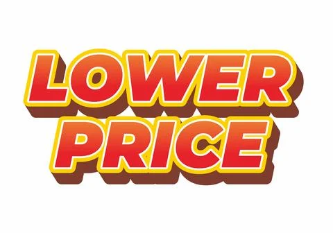 Lower price. Text effect with modern colors and 3D font look Stock Illustration