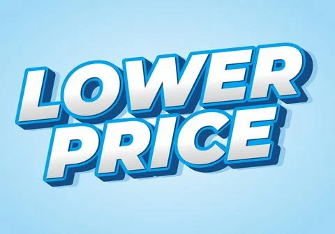 Lower price. Text effect with modern colors and 3D font look Stock Illustration