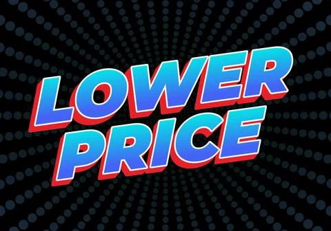 Lower price. Text effect with modern colors and 3D font look 库存插图