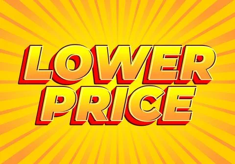 Lower price. Text effect with modern colors and 3D font look 库存插图