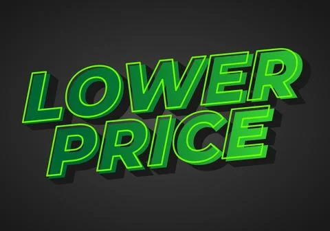Lower price. Text effect with modern colors and 3D font look 库存插图
