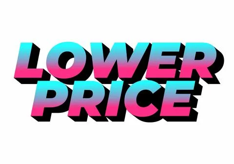 Lower price. Text effect with modern colors and 3D font look 库存插图