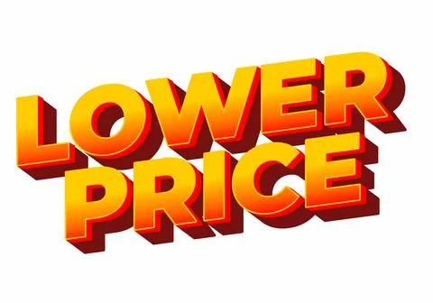 Lower price. Text effect with modern colors and 3D font look Stock Illustration
