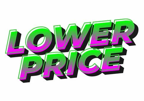 Lower price. Text effect with modern colors and 3D font look 库存插图