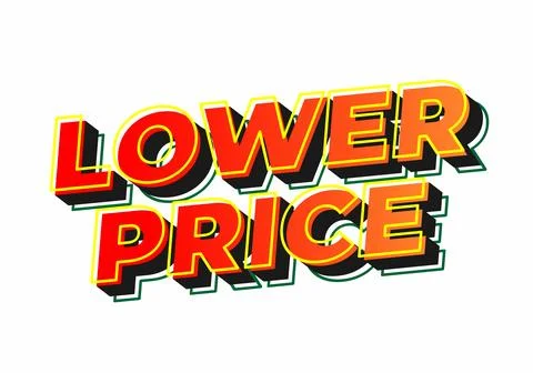 Lower price. Text effect with modern colors and 3D font look 库存插图
