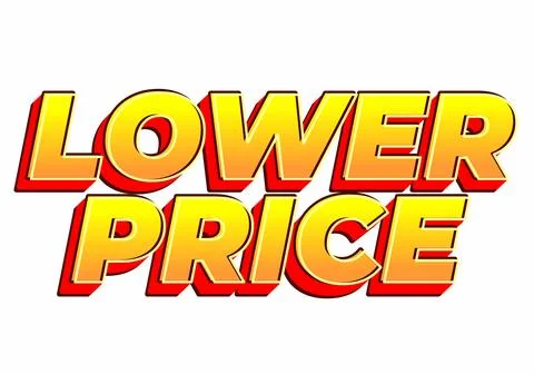 Lower price. Text effect with modern colors and 3D font look Stock Illustration