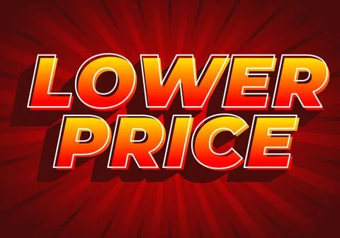 Lower price. Text effect with modern colors and 3D font look 库存插图