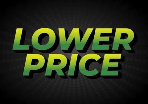 Lower price. Text effect with modern colors and 3D font look 库存插图