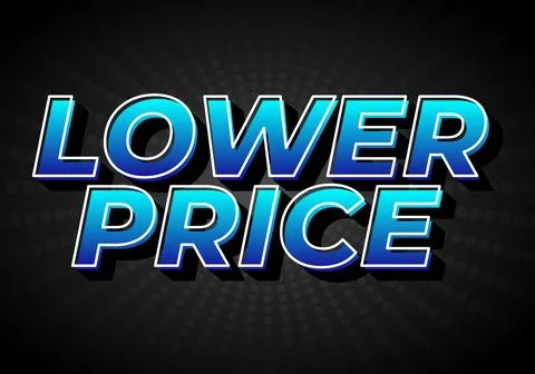 Lower price. Text effect with modern colors and 3D font look 库存插图