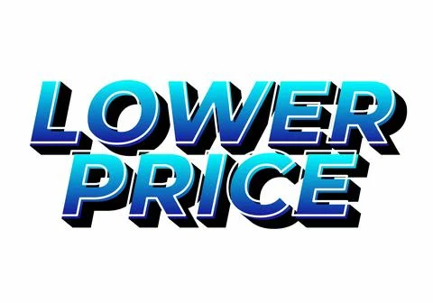 Lower price. Text effect with modern colors and 3D font look Stock Illustration