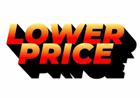 Lower price. Text effect with modern colors and 3D font look Stock Illustration