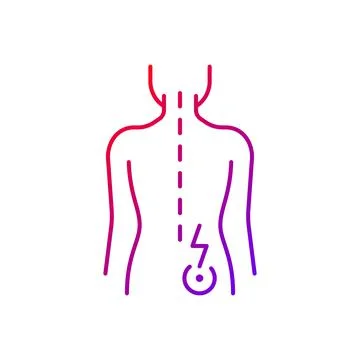 Lower right back pain gradient linear vector icon イラスト素材