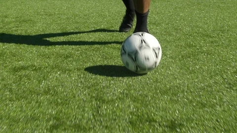 Lower section of male demonstrating soccer skills. Stock Footage 88048628