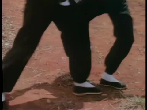 Lower section of two people practicing martial arts Stock Footage 260252632