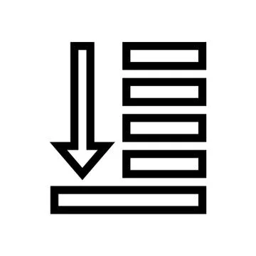 Lower Selection to The Bottom End Icon Stock Illustration