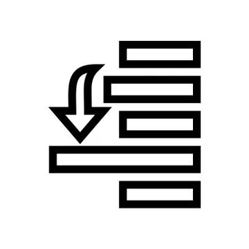 Lower Selection One Step Page Down Icon Stock Illustration