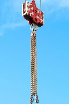 Lower sheave of a crane Stock Photos