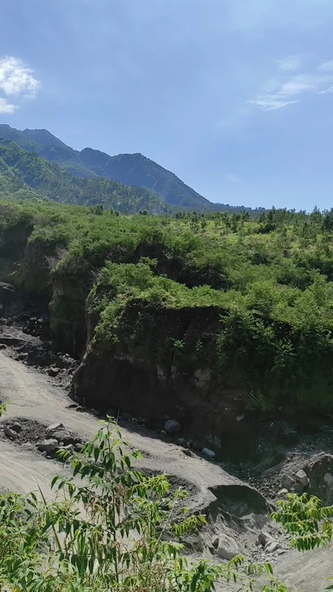 The lower side of Mount Merapi Video stock 273190561