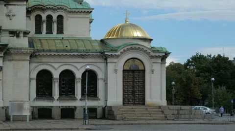 The lower side part of the Alexander Nevsky Cathedral in Sofia, Bulgaria Stock-Footage 34252411