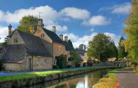Lower slaughter, cotswolds Stock Photos