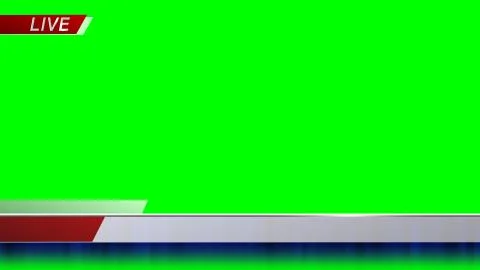 Lower Third 1 Template on Chroma Key Green Background Illustrazione stock