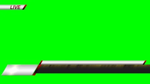 Lower Third 3 Template on Chroma Key Green Background Stock Photos