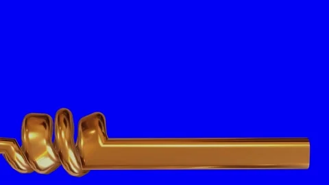 Lower third 3d golden color on blue background Stock Footage 233954318
