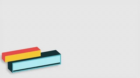 Lower Third 3D plates blue&amp;yellow 스톡 동영상 221388164