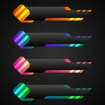 Lower third banner bar set for video broadcast Stock Illustration