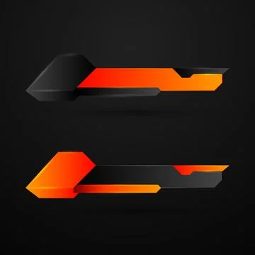 Lower third banner bars for live breaking news and video broadcast title screen Stock Illustration