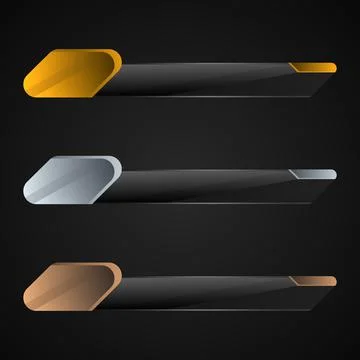 Lower third banner buttons for breaking news title Stock Illustration