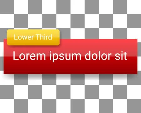 Lower third banner template user interface design red yellow 3d Stock Illustration