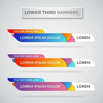 Lower third banner. tv, bars, set. streaming video. breaking news,sport news, Stock Illustration