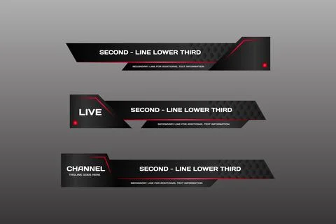 Lower third bar with modern futuristic design element Stock Illustration