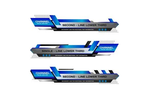 Lower third bar with modern geometric banner design background Stock Illustration