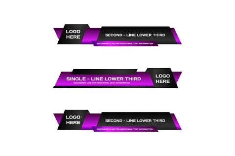 Lower third bar with modern geometric banner design element Illustrazione stock