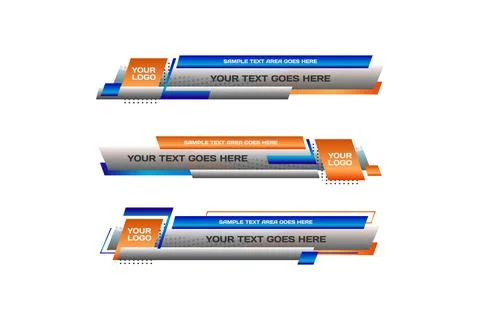 Lower third bar with modern geometric banner design template 스톡 일러스트