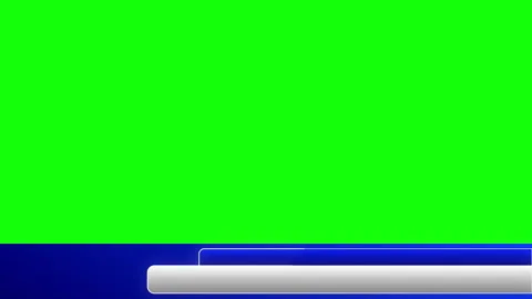 Lower third with blue rectangle scaling from center, white 3D bar Stock Footage 314747277
