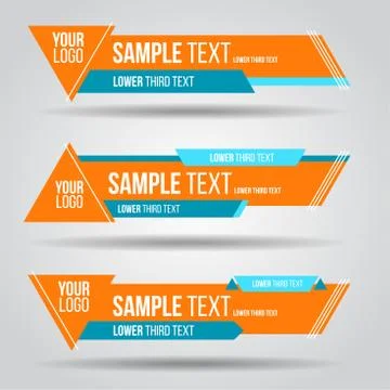 Lower third colorful tv design template modern Stock Illustration