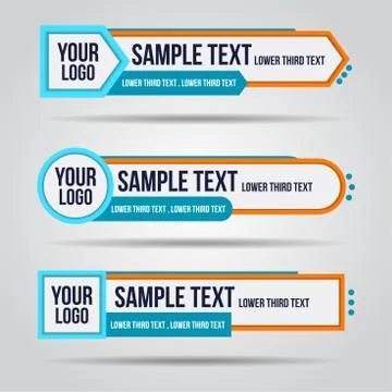 Lower third colorful tv design template modern contemporary. Set of banners b Stock Illustration