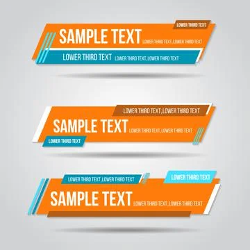 Lower third colorful tv design template modern contemporary. Set of banners b Stock Illustration
