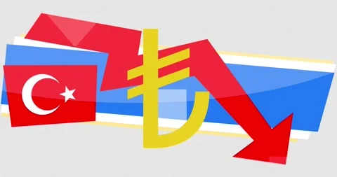 An lower third of the depreciation of the Lira Stock Footage 160645740