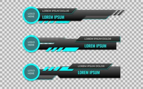 Lower third design template banner geometric shape. Clean colorful lower thirds  Stock Illustration
