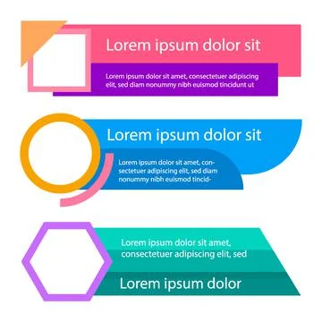 Lower third flat color banner template set Illustrazione stock