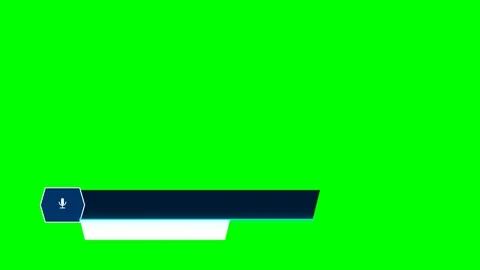 Lower Third Graphic with Microphone Icon on Green Screen Stock Footage 340438706